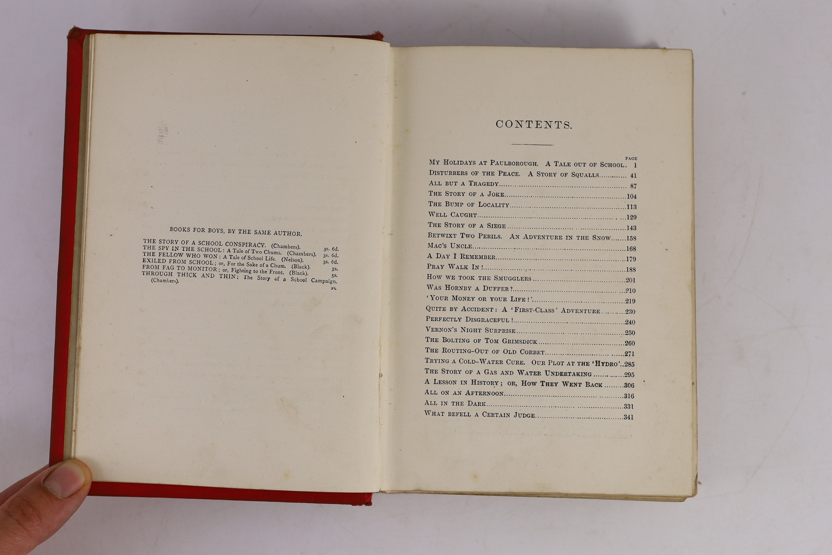 Original Artwork - Harold Copping (1863-1932), original artwork for the front cover and spine of - Out of Bounds, by Andrew Hone, together with the book, 1901